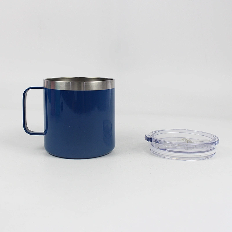 Hibour Double Wall 14oz  Stainless Steel Vacuum Insulated Outdoor Travel Camping Mug with Closed Lid