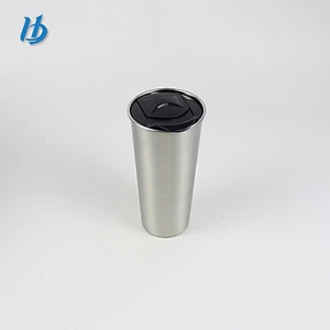 Silver color stainless steel mug 500ml coffee mug with slide lid