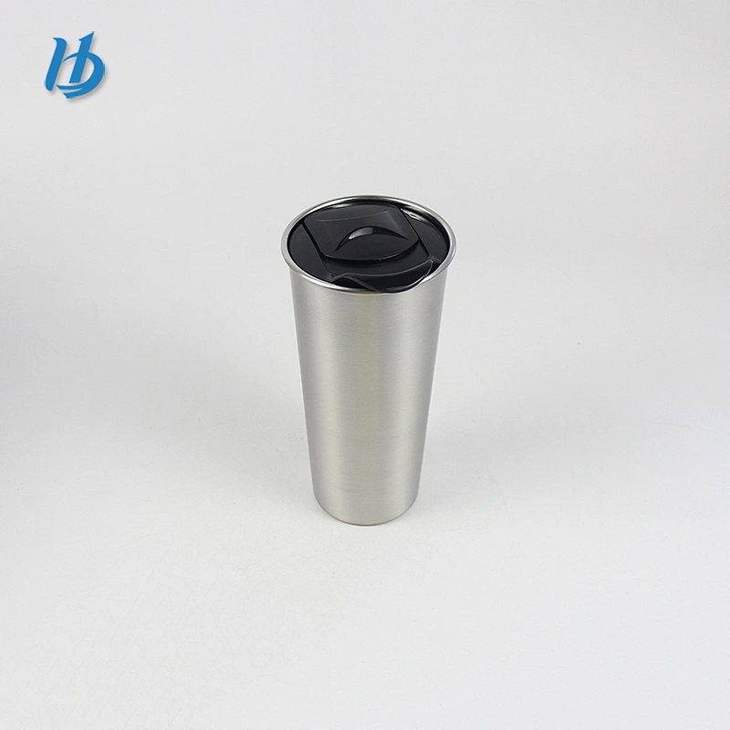 Silver color stainless steel mug 500ml coffee mug with slide lid