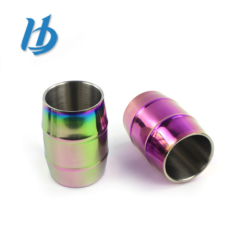 Made in China double wall drum shape stainless steel beer cup and big belly copper plated mugs with wide bottom copper tumblers