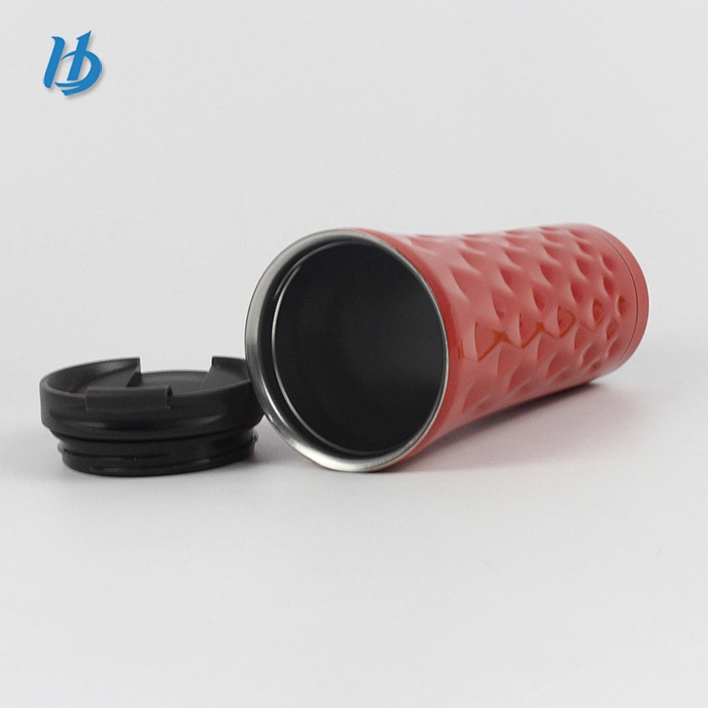 Elegant coffee mug,500ml double wall stainless steel mug with hammer pointed for trip