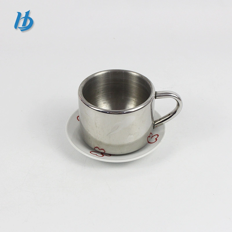 2016 Promotional Gift Wholesale Tableware Stainless Steel Coffee Cups Plate Set