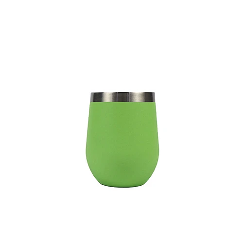 12oz Vacuum Insulated Powder Coated Wine Glass Tumbler