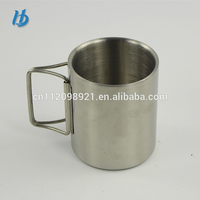 Professional factory low price new design 18/8 stainless steel coffee portable cup with the butterfly handle