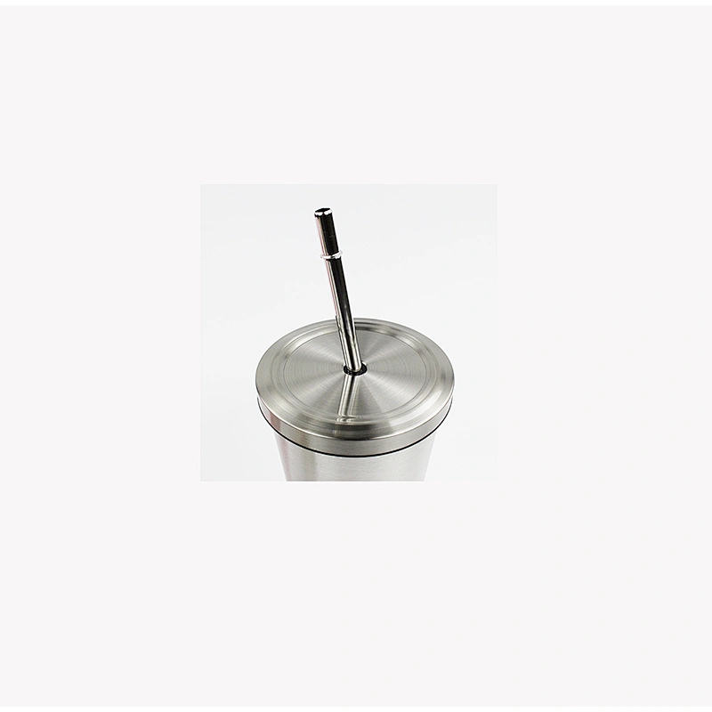 Ecofriendly Stainless Steel Insulated Vacuum Coffee Mug with Metal Straw