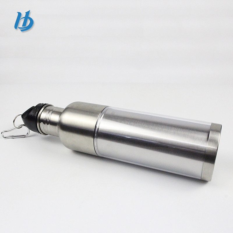 New design water bottle single wall silver color ,bottle without handle