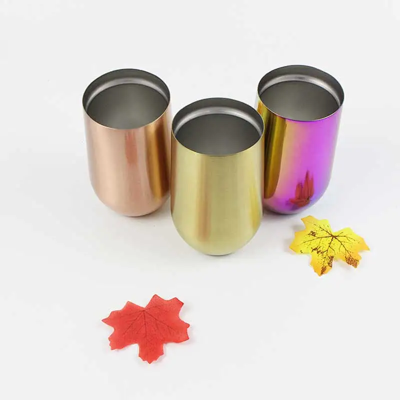 Stainless Steel Stemless Wine Glass Tumbler with Lid,16 oz Double Wall Vacuum Insulated Travel Tumbler Cup for Coffee, Wine