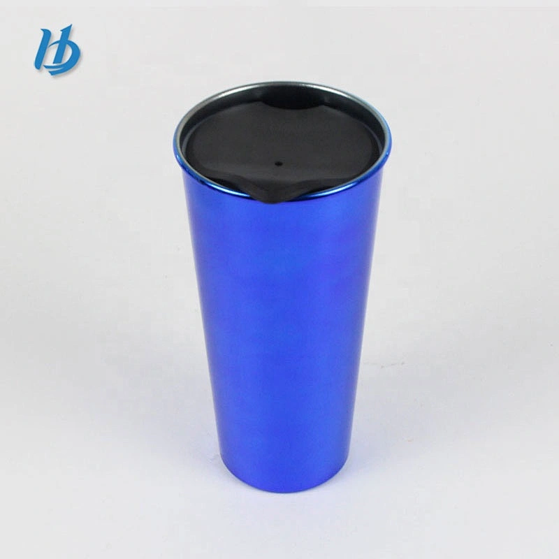 Electroplated coffee travel mug,500ml double wall beer mug with handle