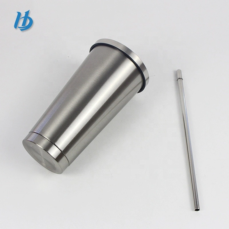 Hot sale fashion16oz BPA free double wall stainless steel insulated coffee mug cups with straw