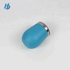 Portable powder coated egg shape wine cups BPA free 12 oz stainless steel insulated stemless wine glass tumbler