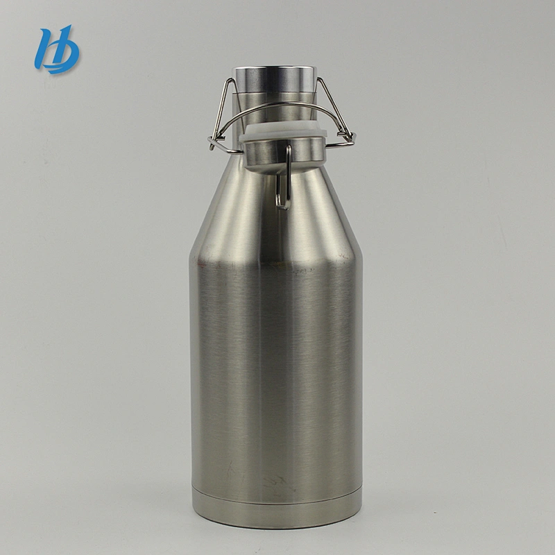 64oz New Paten Lid Double Wall Vacuum Stainless Steel Beer Growler with Wide Mouth