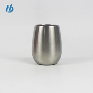Attractive stainless steel wine glass,9oz double wall wine glass with logo