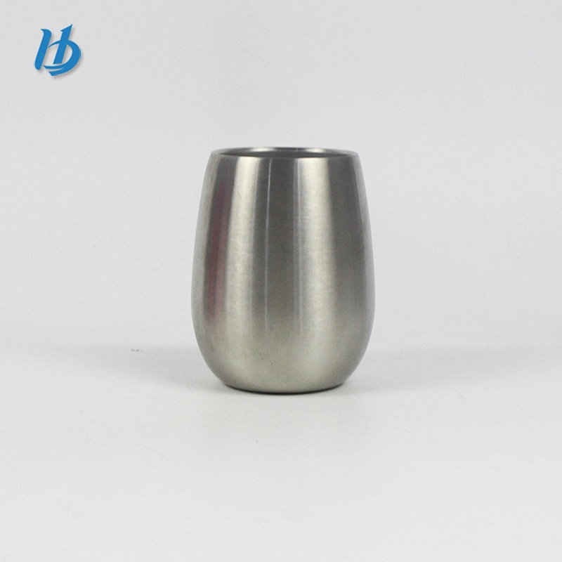 Attractive stainless steel wine glass,9oz double wall wine glass with logo