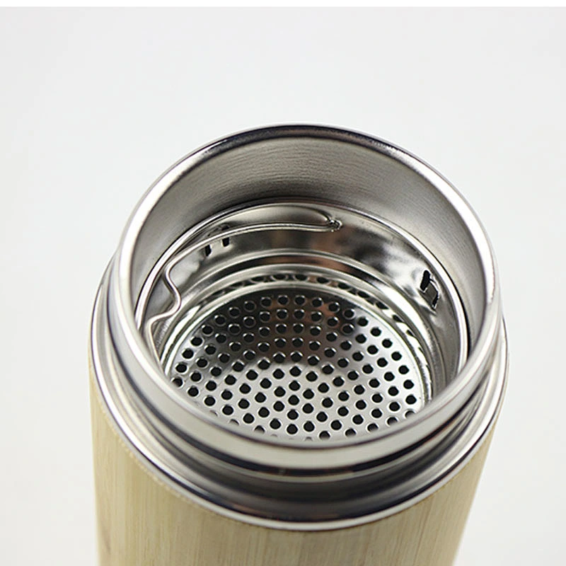 Factory Wholesale 350ml Stainless Steel Vacuum Insulated Bamboo Water Bottle