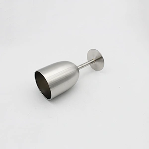 double wall steel tumbler  colored glass goblet with a leakproof stainless steel globet