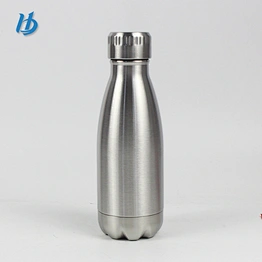 Sport water bottle, 12oz double wall and vacuum silver color cola water bottle