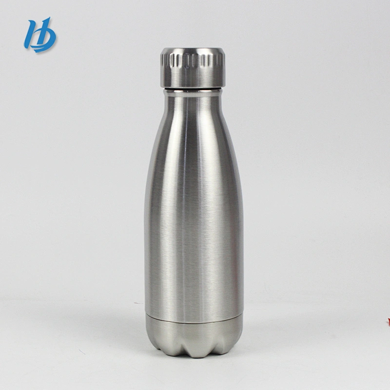 Sport water bottle, 12oz double wall and vacuum silver color cola water bottle