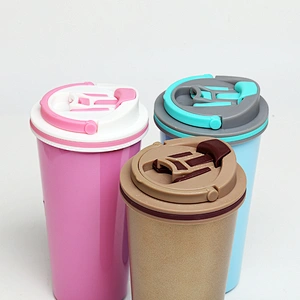 wholesale stainless steel coffee cups double wall disposable cup with handle