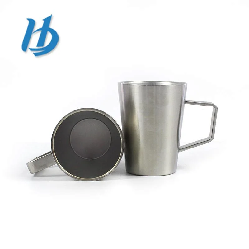 Hibour Factory sale 8 oz double wall stainless steel mug with handle