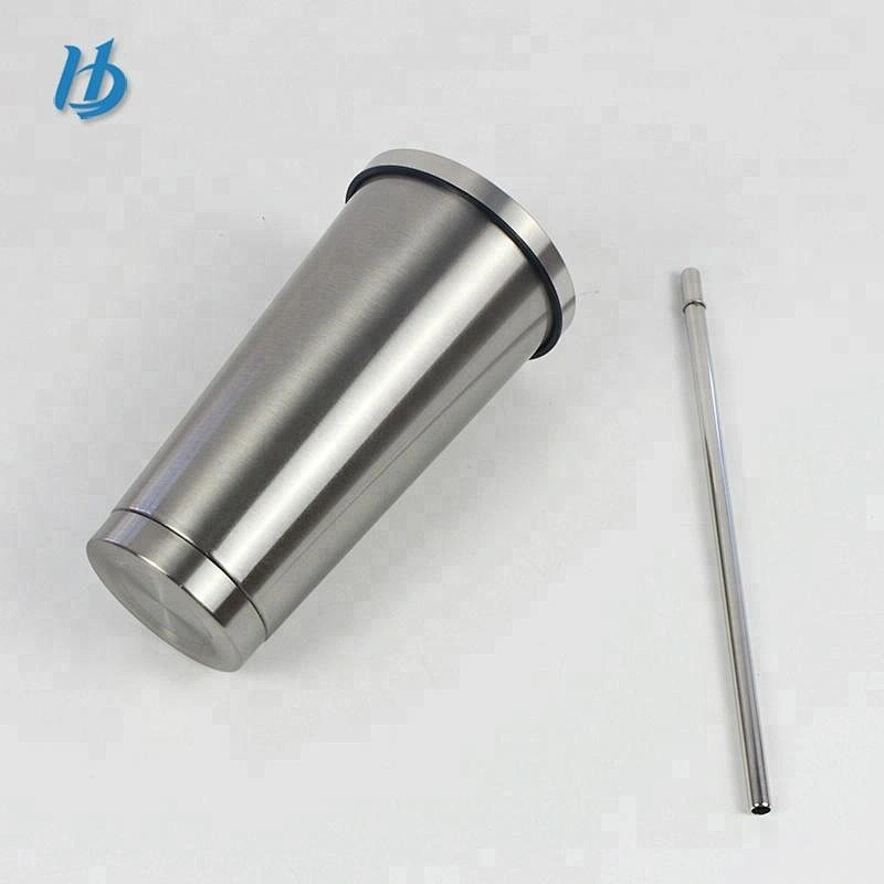 Custom double wall travel coffee mug insulated stainless steel vacuum tumbler mug cup with metal straw