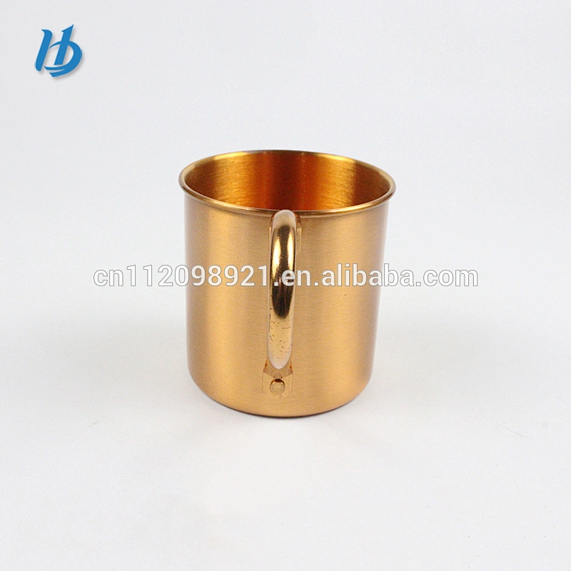 420ml single wall pure copper coffee mug with handle  wine glass brass cup