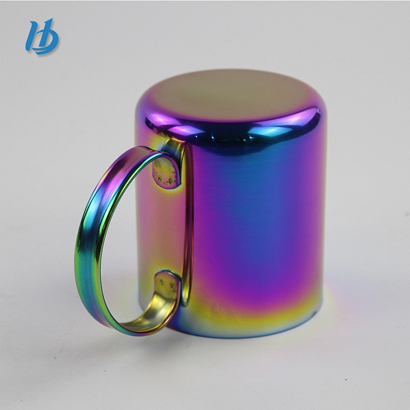 Silver Portable Stainless Steel camping Water Cup for Camping Hiking Mountaineering with stainless steel folding handle