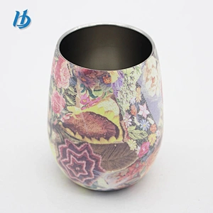 9oz double wall stainless steel drinking tumbler wine glasses coffee mug
