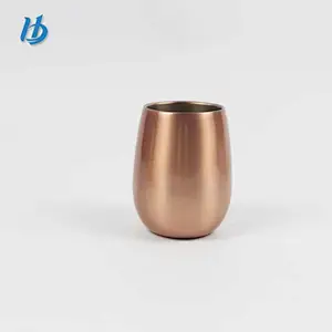 New design stainless steel wine glass,stemless wne glass double wall wine glass 9oz