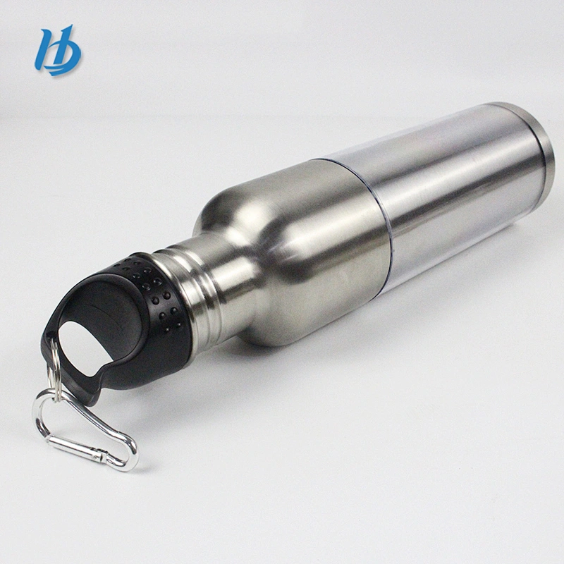 New design water bottle single wall silver color ,bottle without handle