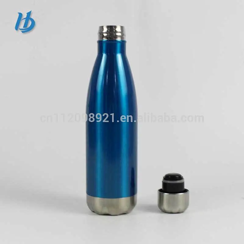 Vacuum insulated hot water bottle,stainless steel cola shaped water bottle