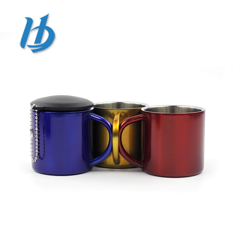 Hibour Factory direct provide custom stainless steel mini double wall coffee mug
