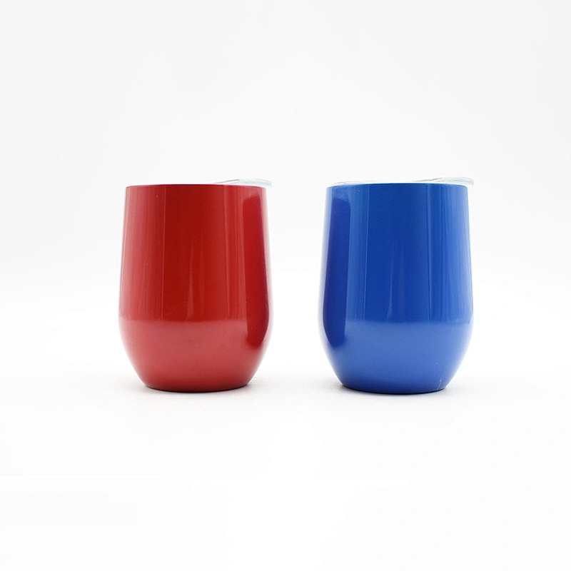 12oz Vacuum Stainless Steel Spray Painted Egg Shaped Wine Tumbler
