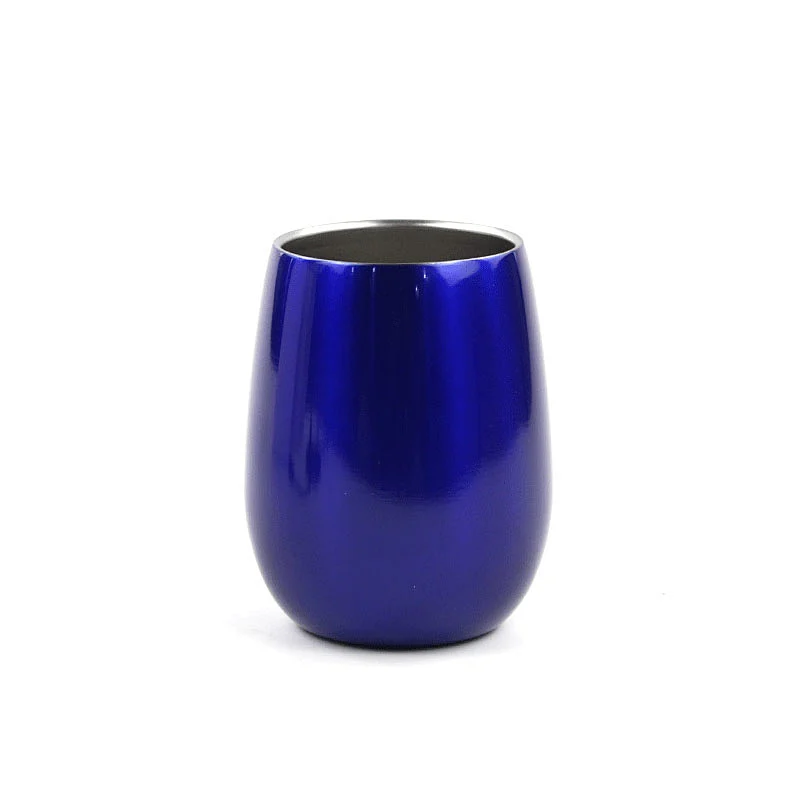 Amazon hot selling Wholesale in bulk Coffee cup Egg-shaped double wall stainless steel wine glass