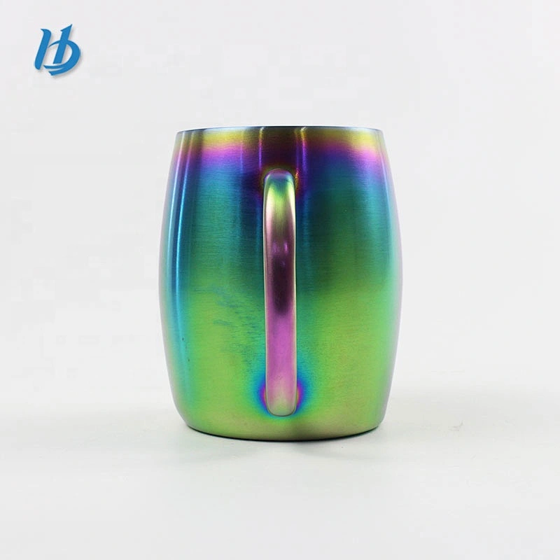 Double wall stainless steel copper plated mug coffee cups with handle custom logo