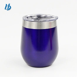 Amazon hot sale wine glass cup customized logo, 12 oz stainless steel insulated stemless wine glass tumbler