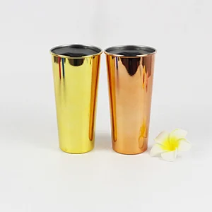 16oz Double Wall Stainless Steel Electroplated Reusable Coffee Mug Juice Glass