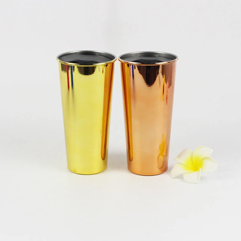 16oz Double Wall Stainless Steel Electroplated Reusable Coffee Mug Juice Glass