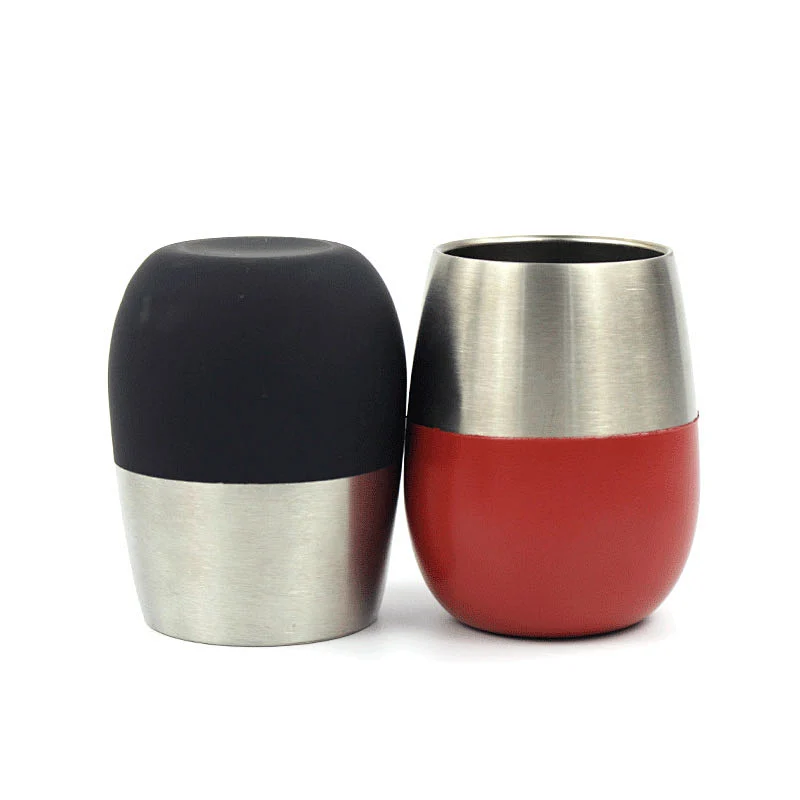 Stemless Wine Glasses 2 Set 18/8 Steel Stainless 18 oz Bar Patio Pool Boat stainless steel stemless wine glasses