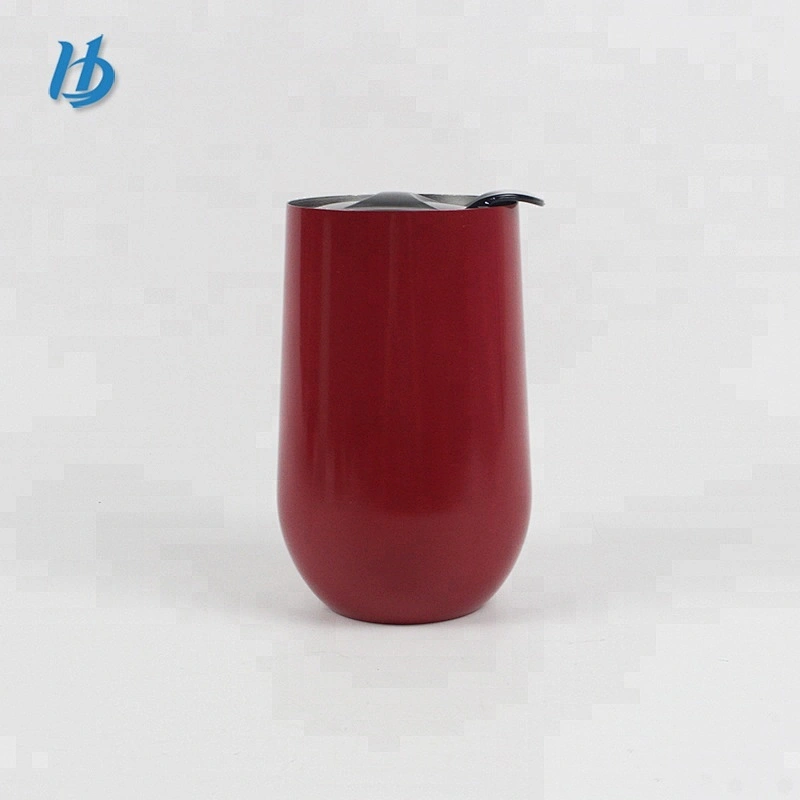 Steel stemless wine glass tumbler 16 oz vacuum insulated wine tumbler with lid
