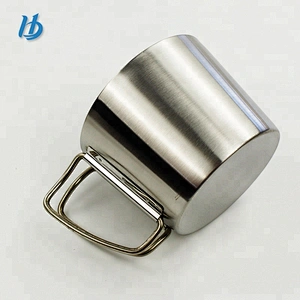 Wholesale metal travel mug cup,stainless steel coffee mug with two handle
