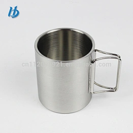 Wholesale stainless steel travel mug,double wall coffee beer mug with two handle