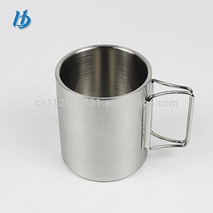 Wholesale stainless steel travel mug,double wall coffee beer mug with two handle
