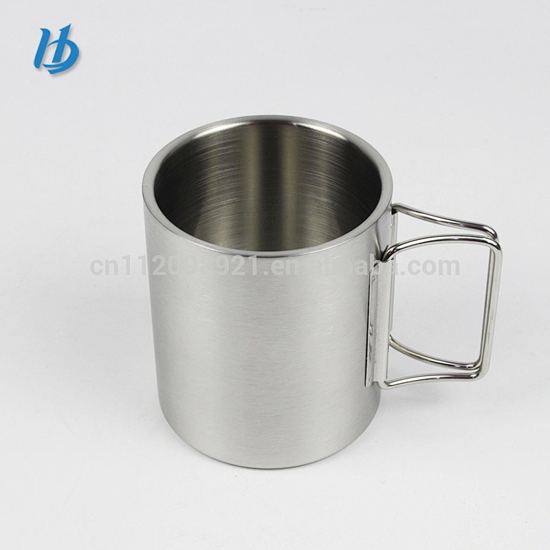 Wholesale stainless steel travel mug,double wall coffee beer mug with two handle