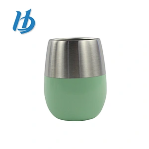 Complete specifications 9 oz half painting 304 stainless steel wine glass metal