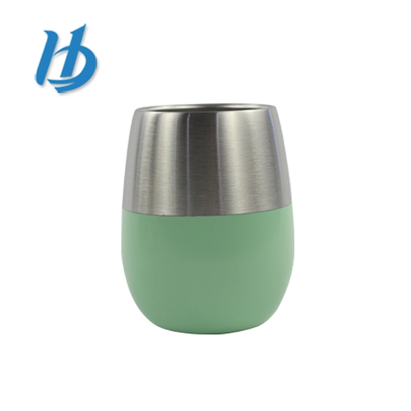 Complete specifications 9 oz half painting 304 stainless steel wine glass metal