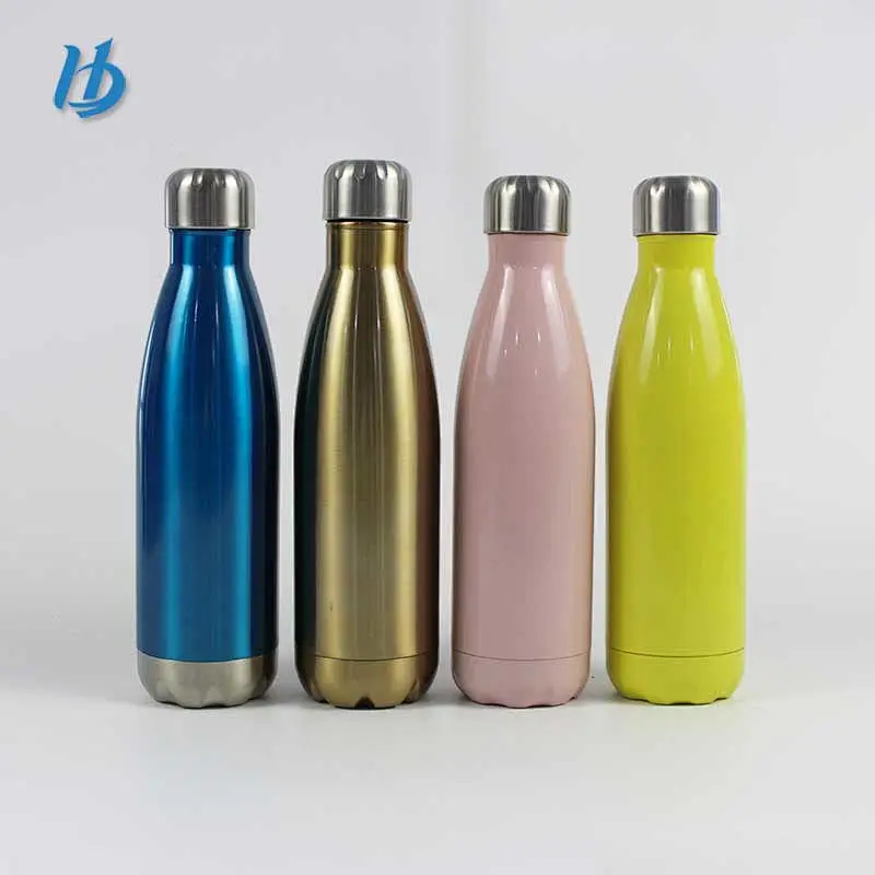 Factory direct sale 500ml 18/8 stainless steel coke shape vacuum water bottle