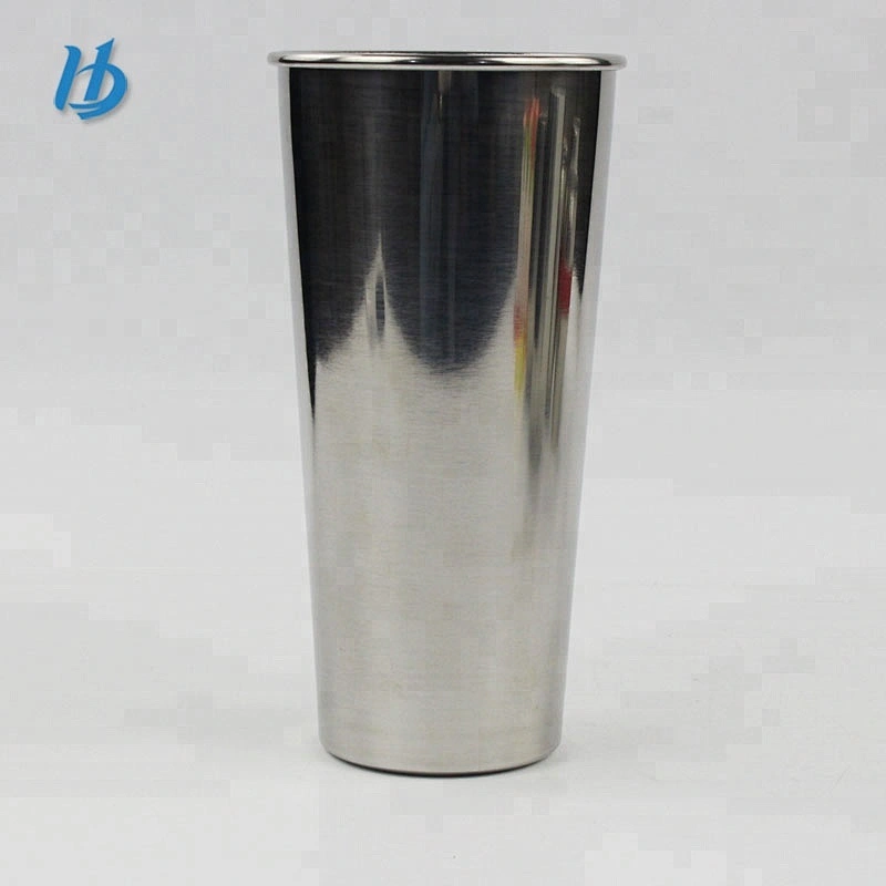 Hibour Popular insulated 16oz silver color roll edge stainless steel beer mug