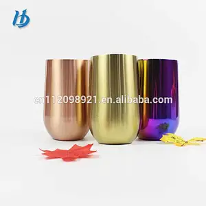 stainless steel wine glass holder rose gold wine wholesale cup egg tumbler  stemless unbreakable wine glasses