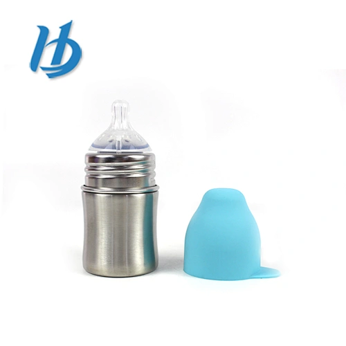 Hibour Factory price 18/8 stainless steel single wall mini baby feeding bottle