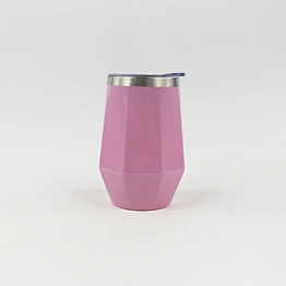 Attractive design stainless steel wine glass,double wall  mug with lid 12oz